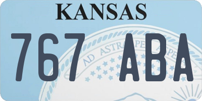 KS license plate 767ABA
