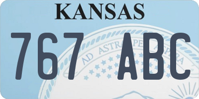 KS license plate 767ABC