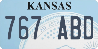 KS license plate 767ABD