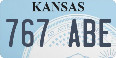 KS license plate 767ABE