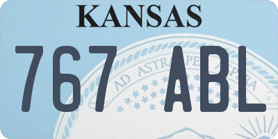 KS license plate 767ABL