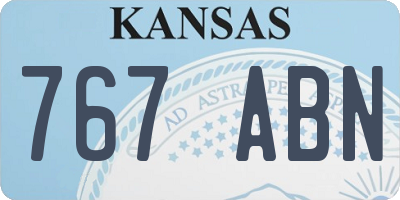 KS license plate 767ABN