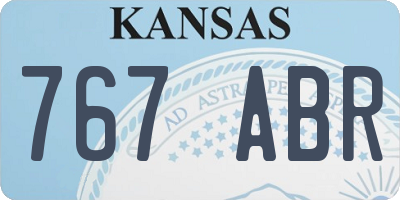 KS license plate 767ABR