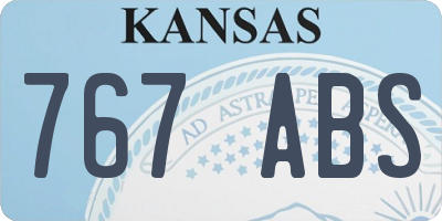KS license plate 767ABS