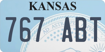 KS license plate 767ABT