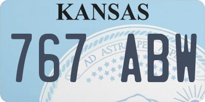 KS license plate 767ABW
