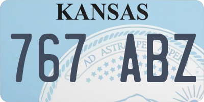 KS license plate 767ABZ