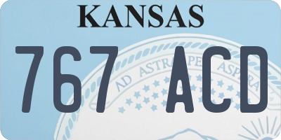 KS license plate 767ACD