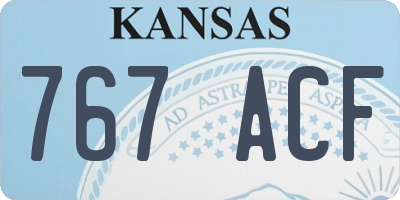 KS license plate 767ACF