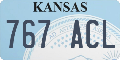 KS license plate 767ACL
