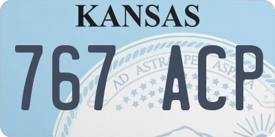 KS license plate 767ACP