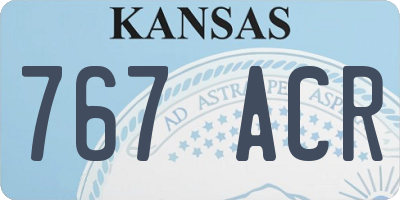 KS license plate 767ACR
