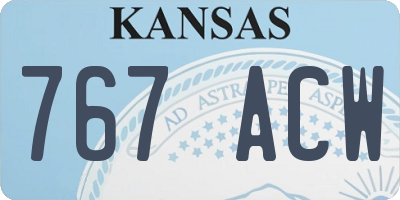 KS license plate 767ACW