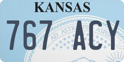 KS license plate 767ACY