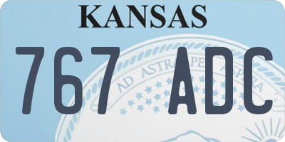 KS license plate 767ADC