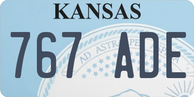 KS license plate 767ADE