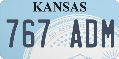 KS license plate 767ADM