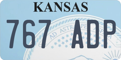 KS license plate 767ADP
