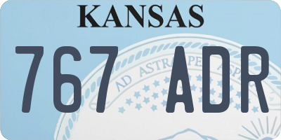 KS license plate 767ADR
