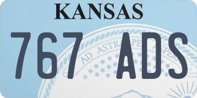 KS license plate 767ADS