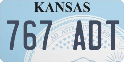 KS license plate 767ADT
