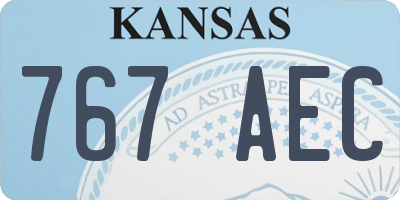 KS license plate 767AEC