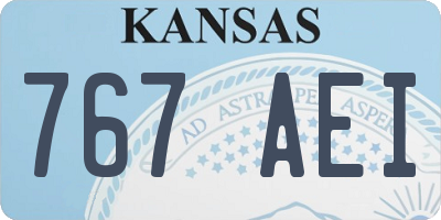 KS license plate 767AEI