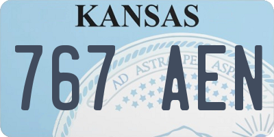 KS license plate 767AEN