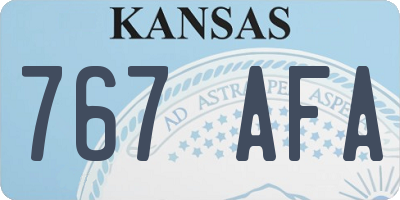 KS license plate 767AFA