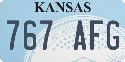 KS license plate 767AFG