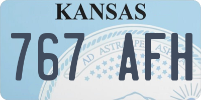 KS license plate 767AFH