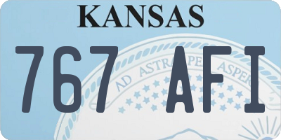 KS license plate 767AFI