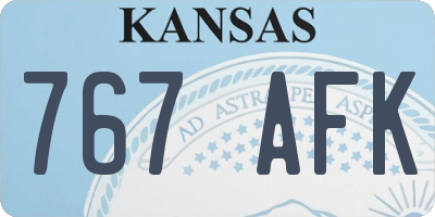 KS license plate 767AFK