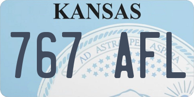 KS license plate 767AFL
