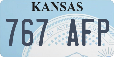 KS license plate 767AFP