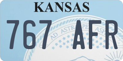 KS license plate 767AFR