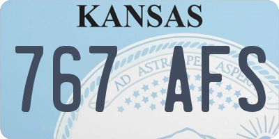 KS license plate 767AFS