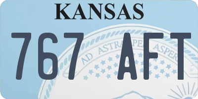 KS license plate 767AFT