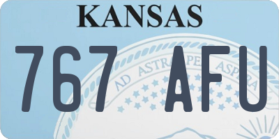 KS license plate 767AFU