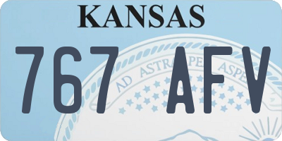 KS license plate 767AFV