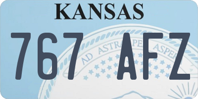 KS license plate 767AFZ