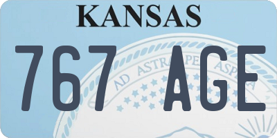 KS license plate 767AGE