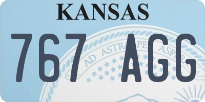 KS license plate 767AGG