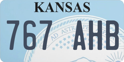 KS license plate 767AHB