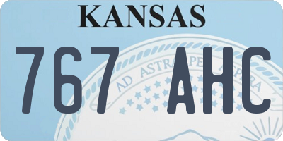 KS license plate 767AHC