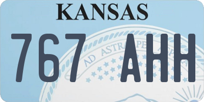 KS license plate 767AHH