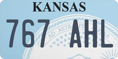 KS license plate 767AHL