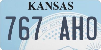 KS license plate 767AHO