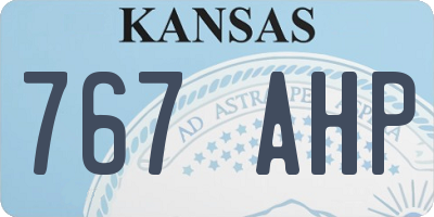 KS license plate 767AHP
