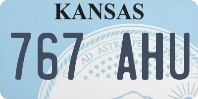 KS license plate 767AHU